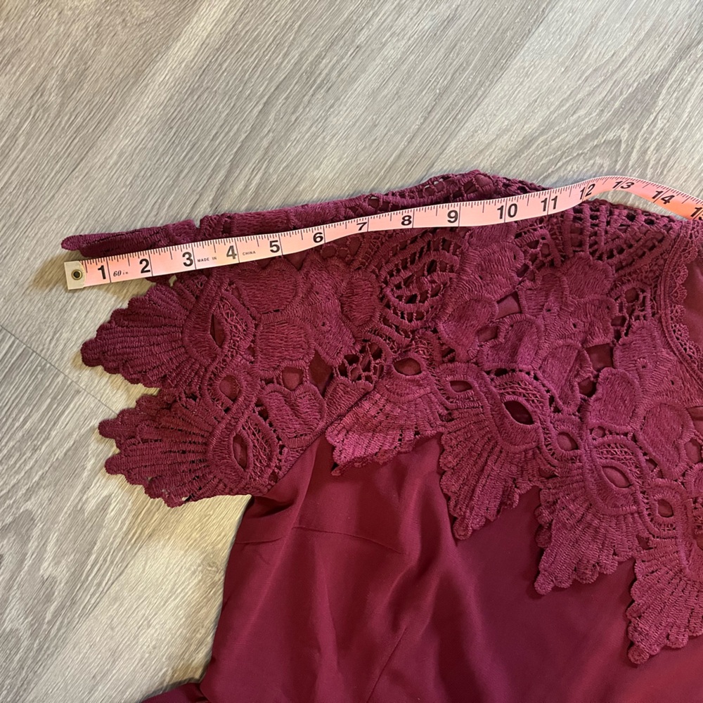 Roolee Fiona Dress Modest Lace Maxi Dress Red Size S - Picture 5 of 10